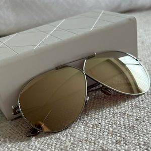 Christian Dior Stellaire 3 Gold on Gold Mirrored Lens Sunglasses - New with Case